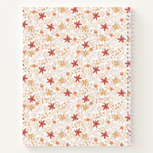 Boho abstracte bloemen oogstgoud roestbeen notitieboek (Achterkant)