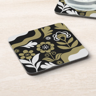 Boho Abstracte Bloemkunst Bier Onderzetter