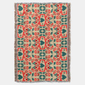 Boho Abstracte Bloemkunst Deken (Voorkant Verticaal)