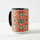 Boho Abstracte Bloemkunst Mok (Voorkant links)