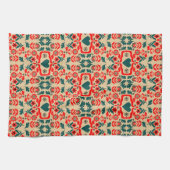 Boho Abstracte Bloemkunst Theedoek (Horizontaal)