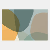 Boho Abstracte geometrische vormen Blauw en Geel Inpakpapier Vel (Voorkant)