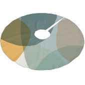 Boho Abstracte geometrische vormen Blauw en Geel Kerstboom Rok (Gekanteld)