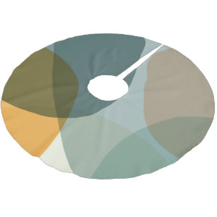 Boho Abstracte geometrische vormen Blauw en Geel Kerstboom Rok