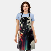 Boho abstracte kunst met meisjesgezicht schort (Gedragen)