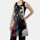 Boho abstracte kunst met meisjesgezicht schort (Insitu)