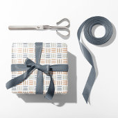 Boho Abstracte lijnen - Blauw Cadeaupapier