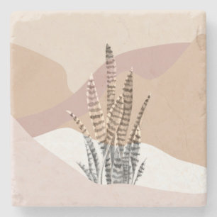 Boho Abstracte Moderne Succulent Stenen Onderzetter