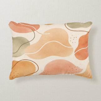 Boho Abstracte Organische Vorm Kussen - Aardse Ter
