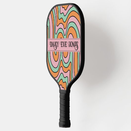 Boho Abstracte retro gepersonaliseerd Pickleball Paddle (Links)