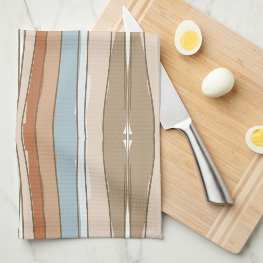 Boho Abstracte Stripes Theedoek (Quarter Fold)