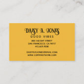 Boho Abstracte Sun Rays | Retro Visitekaartje (Achterkant)