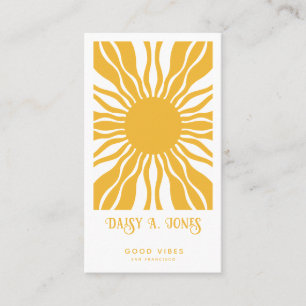 Boho Abstracte Sun Rays Retro Visitekaartje