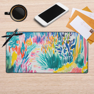 Boho Abstracte Tuin met Wilde Bloemen Bureaumat