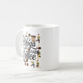 Boho Abstracte Typografie Yoga Pose en Koffiemok (Voorkant links)