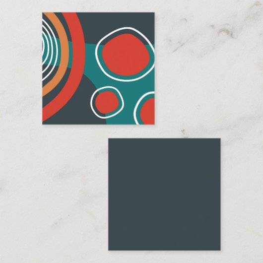 Boho abstracte vormen kunst vierkante visitekaartje (Voorkant / Achterkant)