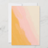 Boho Abstracte Waterverf Roze Gele Weddenschap Save The Date (Achterkant)