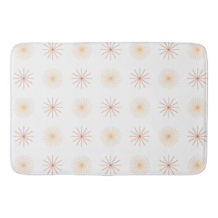 Boho abstracte zon stoot piek oranje wit badmat