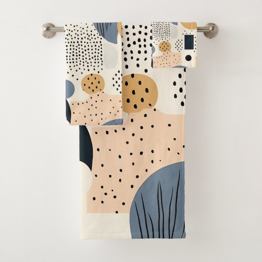 Boho abstrait beige beige beige clair géométrique (En situation)