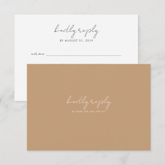 Boho Abstrait | Carte RSVP de mariage doux (Devant / Derrière)