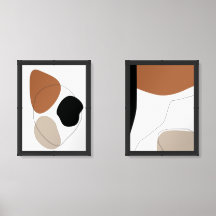 Boho Abstrait - Formes de ton terrestre imprimable