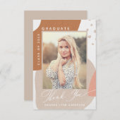 Boho Abstrait Formes Photo Graduation Merci (Devant / Derrière)