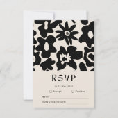 Boho Abstrait mariage floral RSVP (Devant)