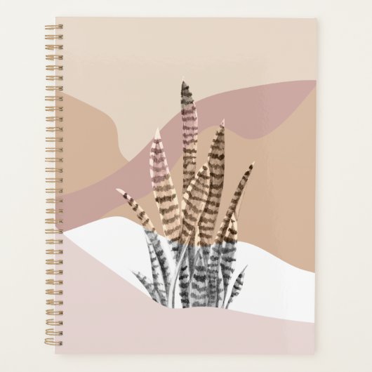 Boho Abstrait Moderne Succulente (Devant)