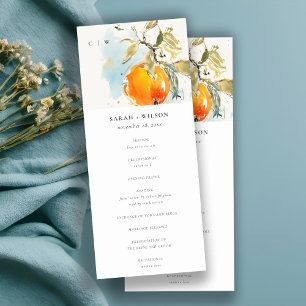 Boho Abstrait Orange Garden Programme de mariage