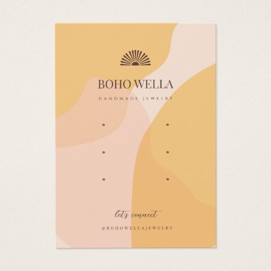 Boho Abstrait Shapes Earring Display avec logo (Devant)