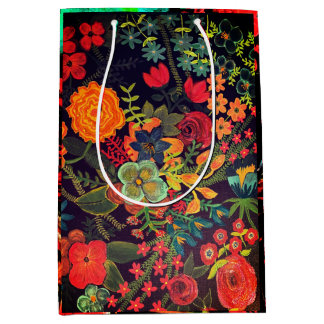 Boho-acrylschildering bloemontwerp medium cadeauzakje