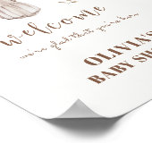 Boho Affiche de bienvenue Baby shower en tenue pou (Coin)