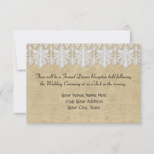 BOHO Afgedrukte Burlap in Lace Gypsy Modern Mod St Kaart (Voorkant)