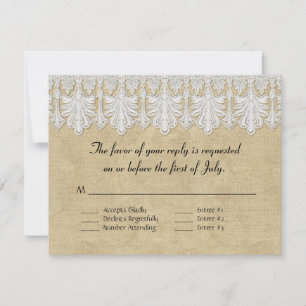 BOHO Afgedrukte Burlap in Lace Gypsy Modern Mod St RSVP Kaartje