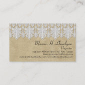 BOHO Afgedrukte Burlap in Lace Gypsy Modern Mod St Visitekaartje (Achterkant)