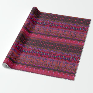 Boho African Earthy Mud Cloth Pink Cadeaupapier