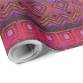 Boho African Earthy Mud Cloth Pink Cadeaupapier (Rol Hoek)