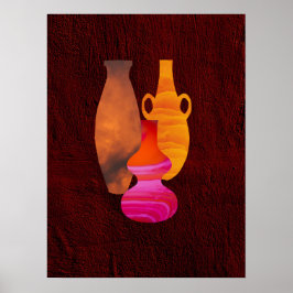 Boho Afrikaanse handgemaakte kleurrijke kleiproduc Poster