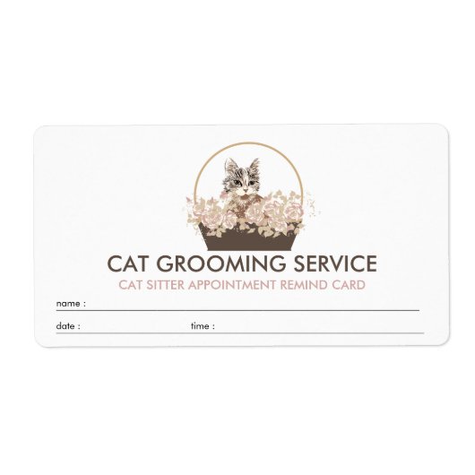 Boho afspraak kattenoppas etiket (Voorkant)
