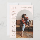 Boho Afstuderen Blush Roze Afstuderen Aankondiging (Voorkant)