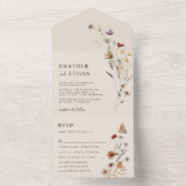 Boho All in One Wedding Invite All In One Uitnodiging (Binnen)