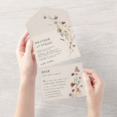 Boho All in One Wedding Invite Uitnodiging (Afscheurbaar)