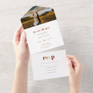 Boho All in One Wedding Invite Uitnodiging