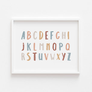 Boho Alphabet landschap poster