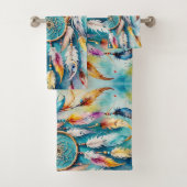 Boho American Indian Dream Catcher, aquarelle (En situation)