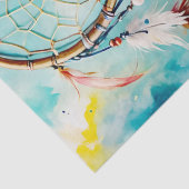 Boho American Indian Dream Catcher, waterverf Tissuepapier (Detail)