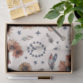 Boho Americana Festival Sunflowers VW Bus 4th of J Tissuepapier