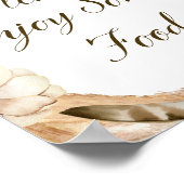 Boho and Feather Party Sign, Bridal, Baby, bruilof Poster (Hoek)