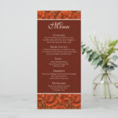 Boho-anemonen Thema Herfst Bruiloft Menu (Staand voorkant)