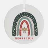 Boho Angel Rainbow Kerstvakantie Glas Ornament (Achterkant)